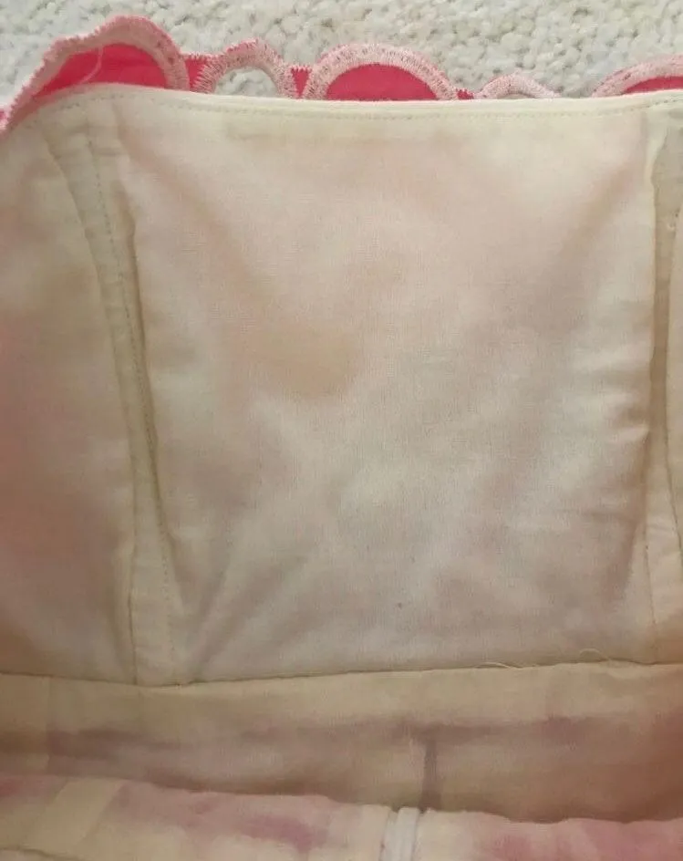 Pink & White Strapless Dress - Image 6