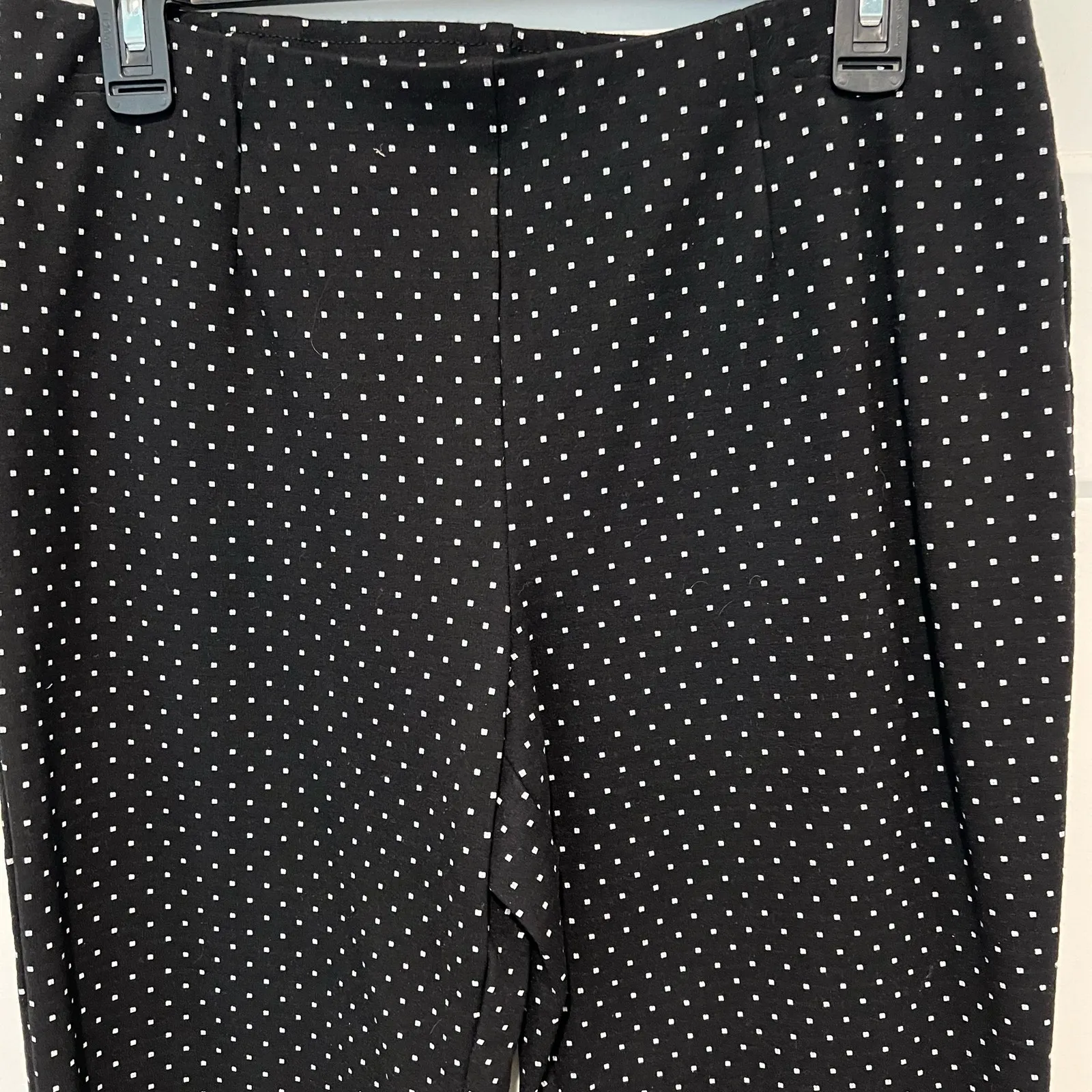 J. Jill Ponte Slim Leg  Pants Women’s size M Knit Black White polka Dots Preppy - Image 3