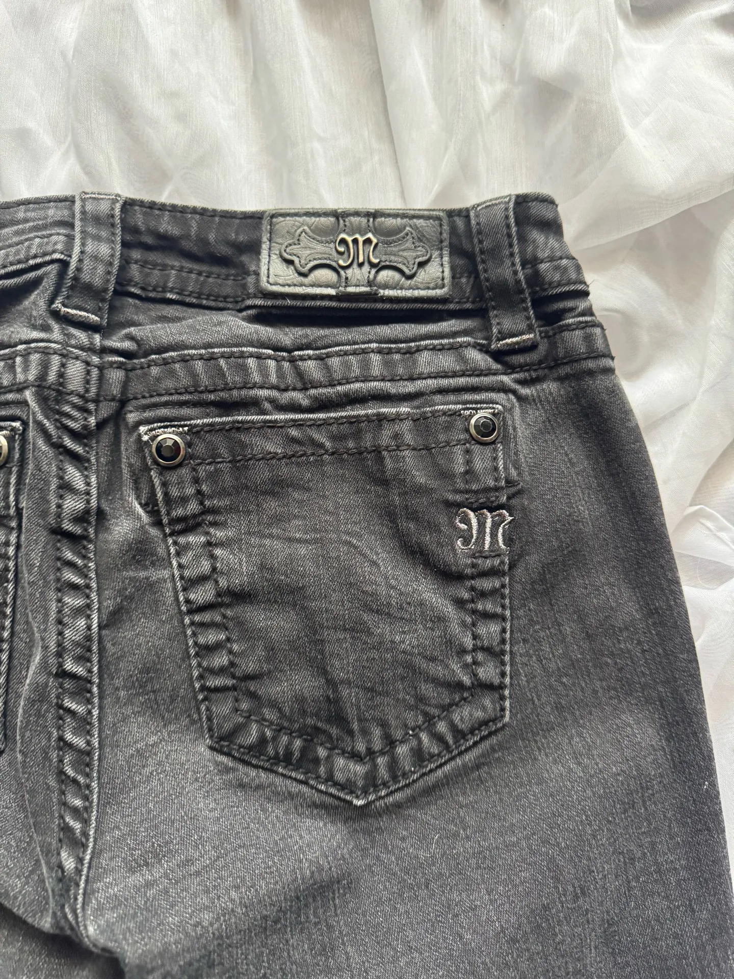 Miss Me Black Embellished Cuffed Skinny Jeans - Image 11