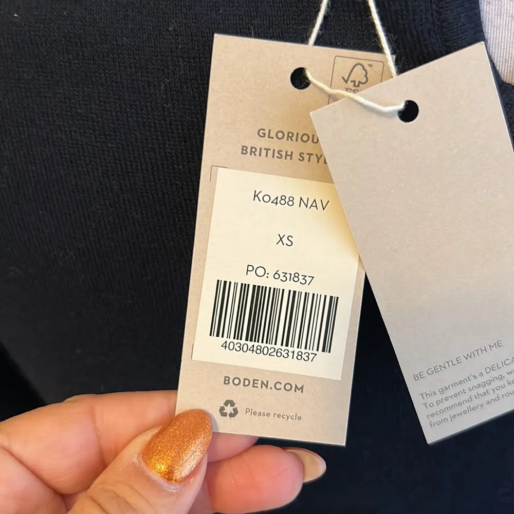 Boden Navy Cotton Crewneck Sweater Size XS - Image 5