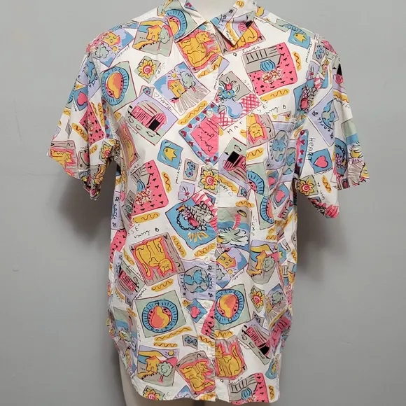 Vintage Hunt Club 90s all-over print button down camp shirt size medium - Image 1