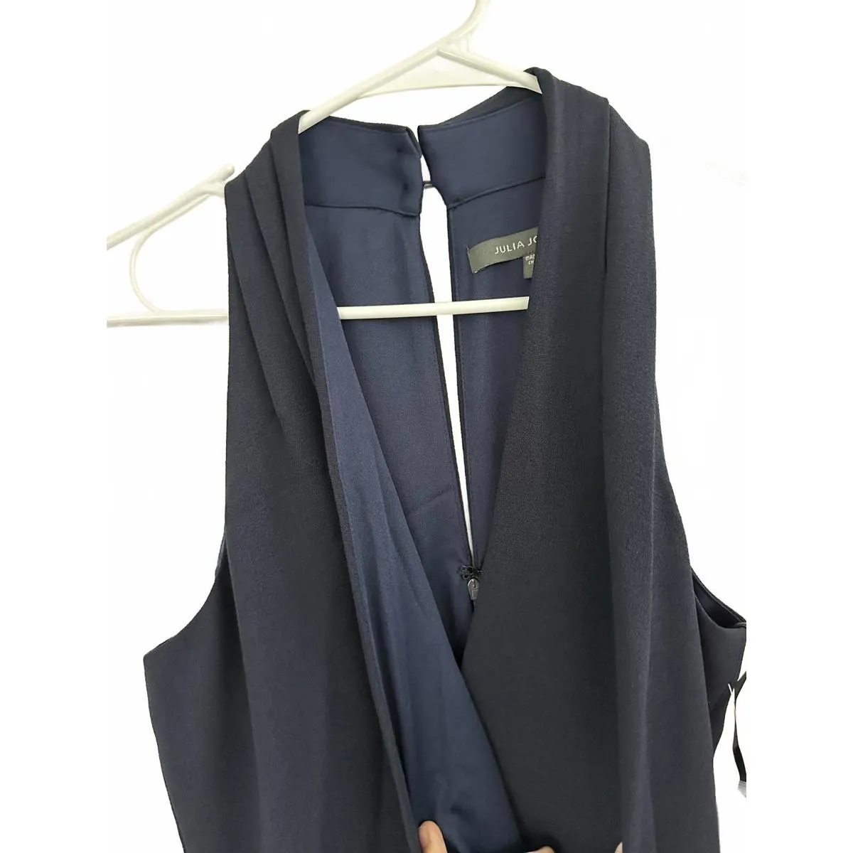 Julia Jordan Tie Waist Wide Leg Halter Jumpsuit Navy Blue Size 6 NWT - Image 5