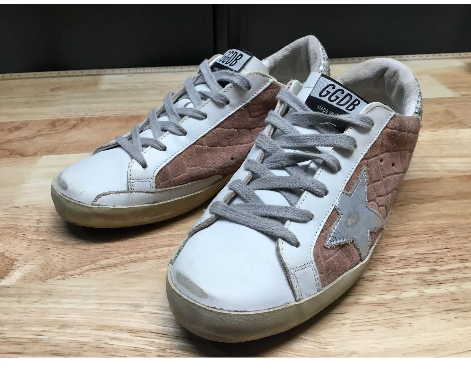 Golden Goose Superstar Women's 5.5 White Brown Suede Lace-Up Classic Sneakers - Image 3