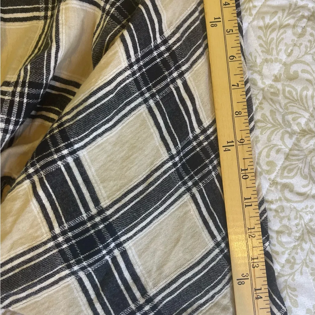 Altar’d State Plaid Cotton Skirt Size M – Cream Black A-Line Boho Style - Image 7