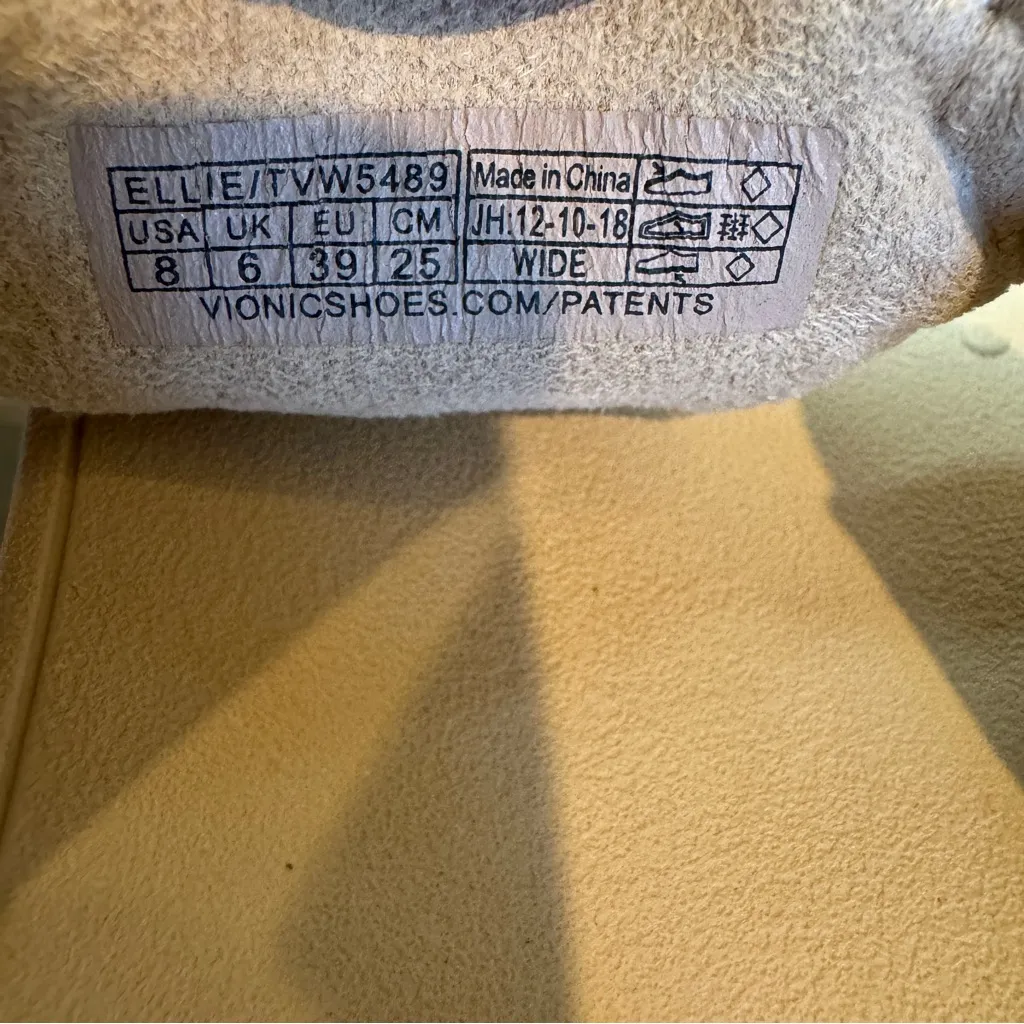 Vionic Ellie‎ Sandal Sz 8 Tan Comfort Slip On Slide Platform Wedges Orthotic - Image 8