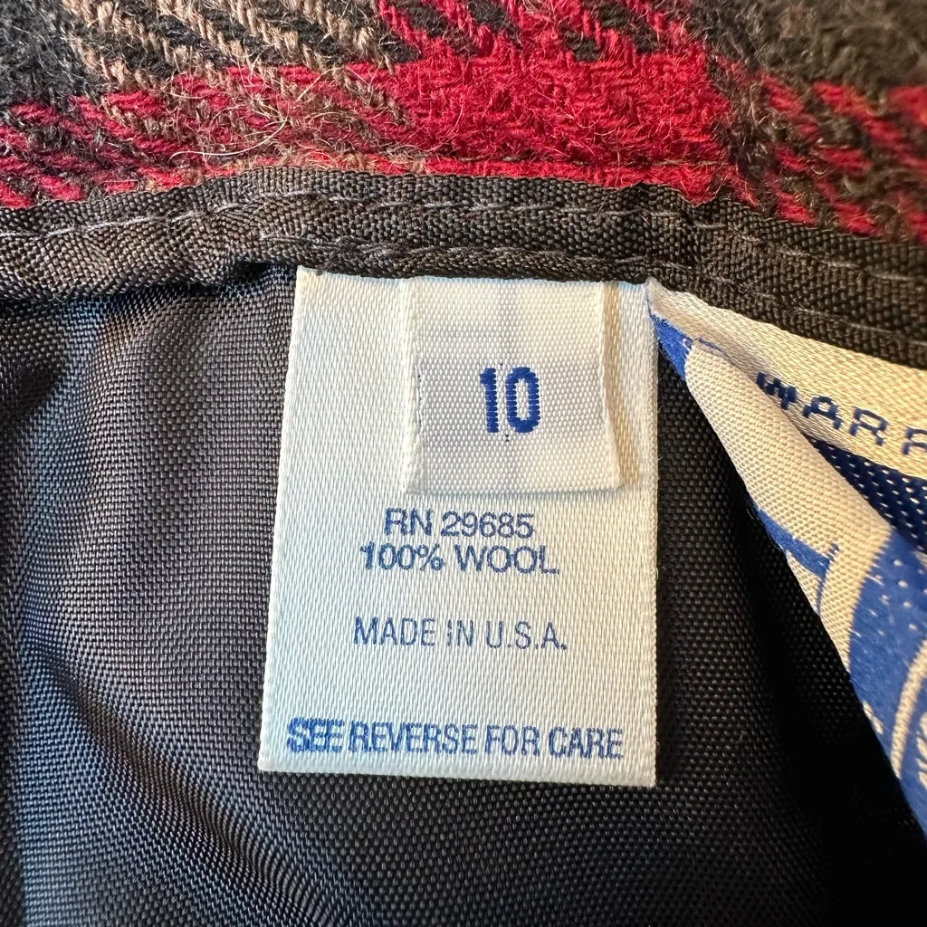 Vintage Pendleton 100% Virgin Wool Tartan Plaid Skirt Red Black Size 10 Petite - Image 11