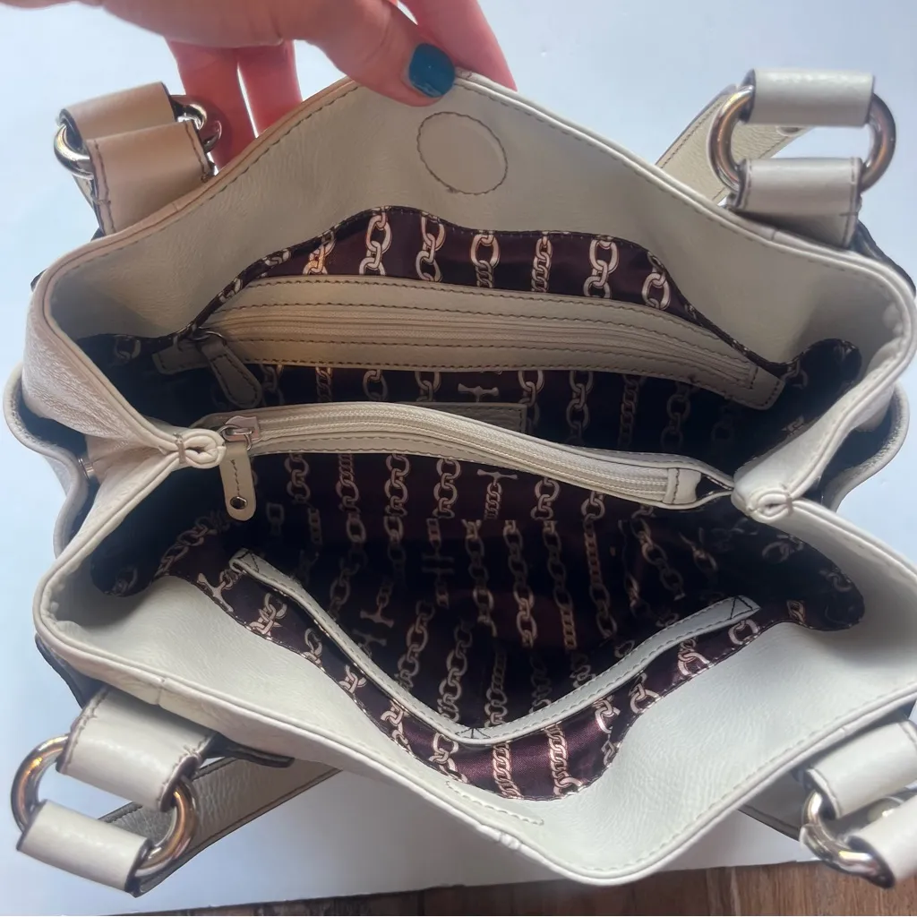 Clarks Cream Leather Shoulder Purse - Image 5