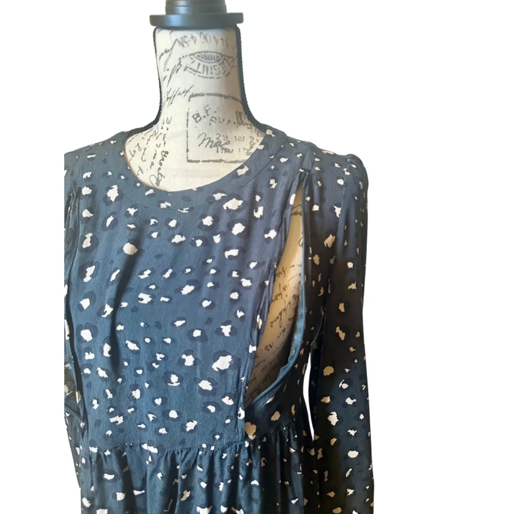 Seraphine Size 6 Teal Cheetah Dress Black - Image 4