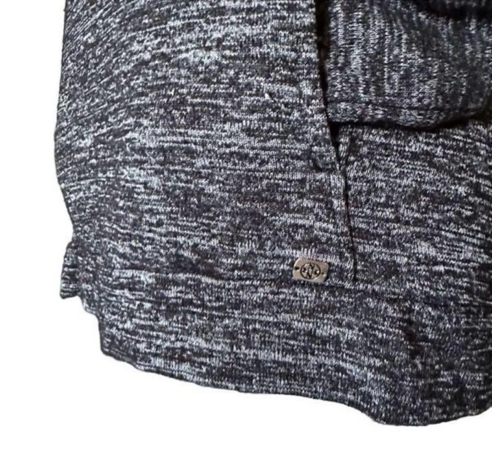 Nicole Miller Cowl Neck Heather Black Long Sleeve Sweater w/ Pockets Sz Medium - Image 8