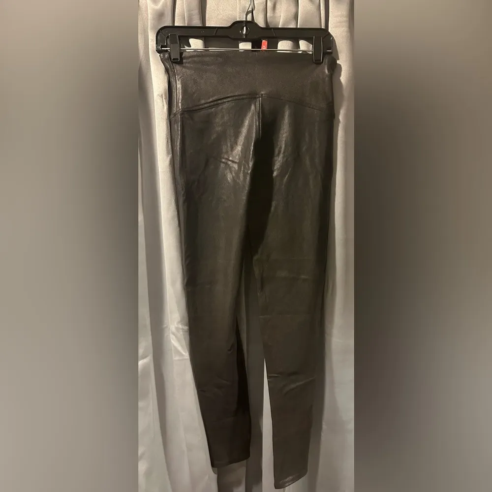 Leggings Women Large Faux Leather High Waisted Shaping Power Waist - Image 2