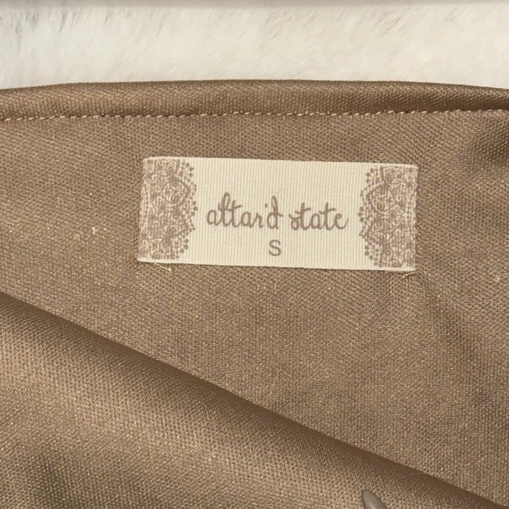 Altar'd State Leopard Sequin Mini Skirt Women’s S Small Brown Tan Black - Image 7