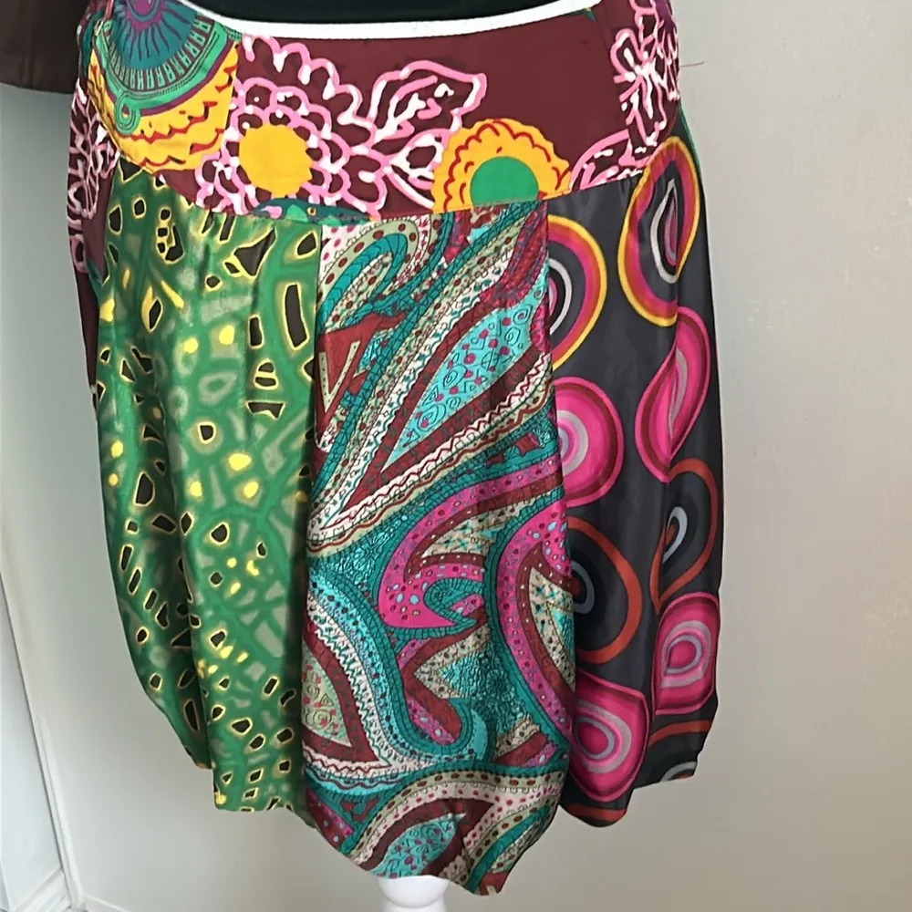 Made in India All Together Boho Indy Floral Paisley Prints Bubble Hem Mini Skirt Size undefined - Image 4