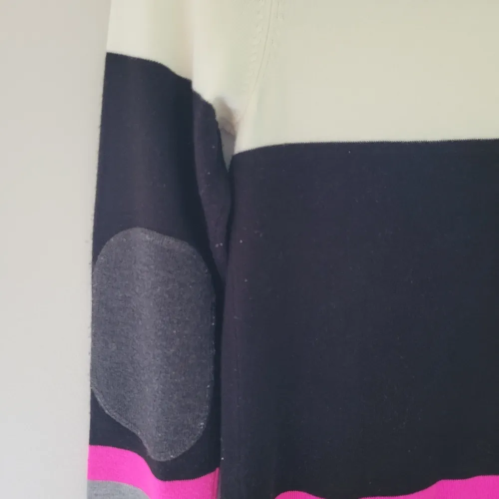 Vince Camuto Pink, Black, and Gray Striped Sweater Dress - Image 5