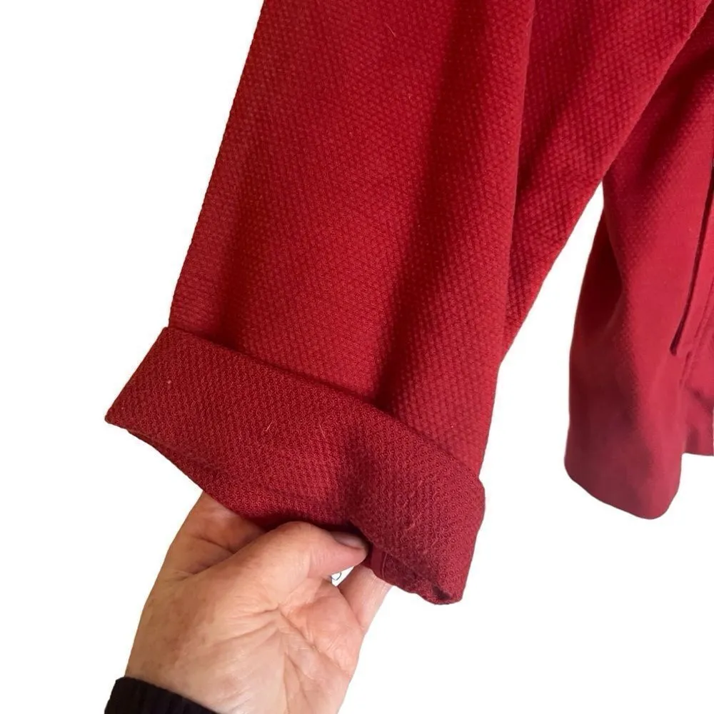 Eileen Fisher Women’s Button Up Light Weight Jacket Cherry Red Size Large Career - Image 3