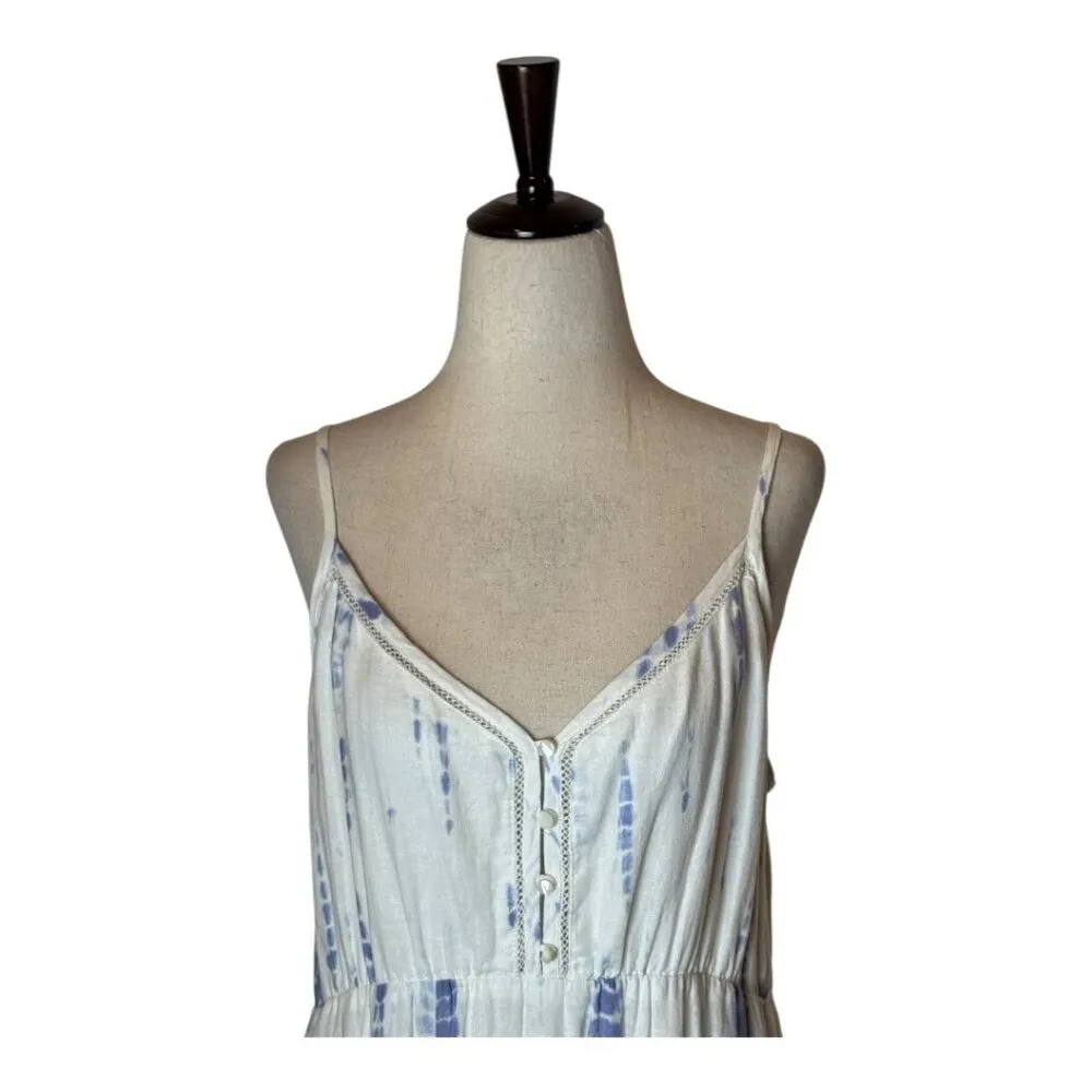 Rails Dress Women Medium Blue White Cloud Tie Dye Linen Blend Delilah‎ Midi - Image 6