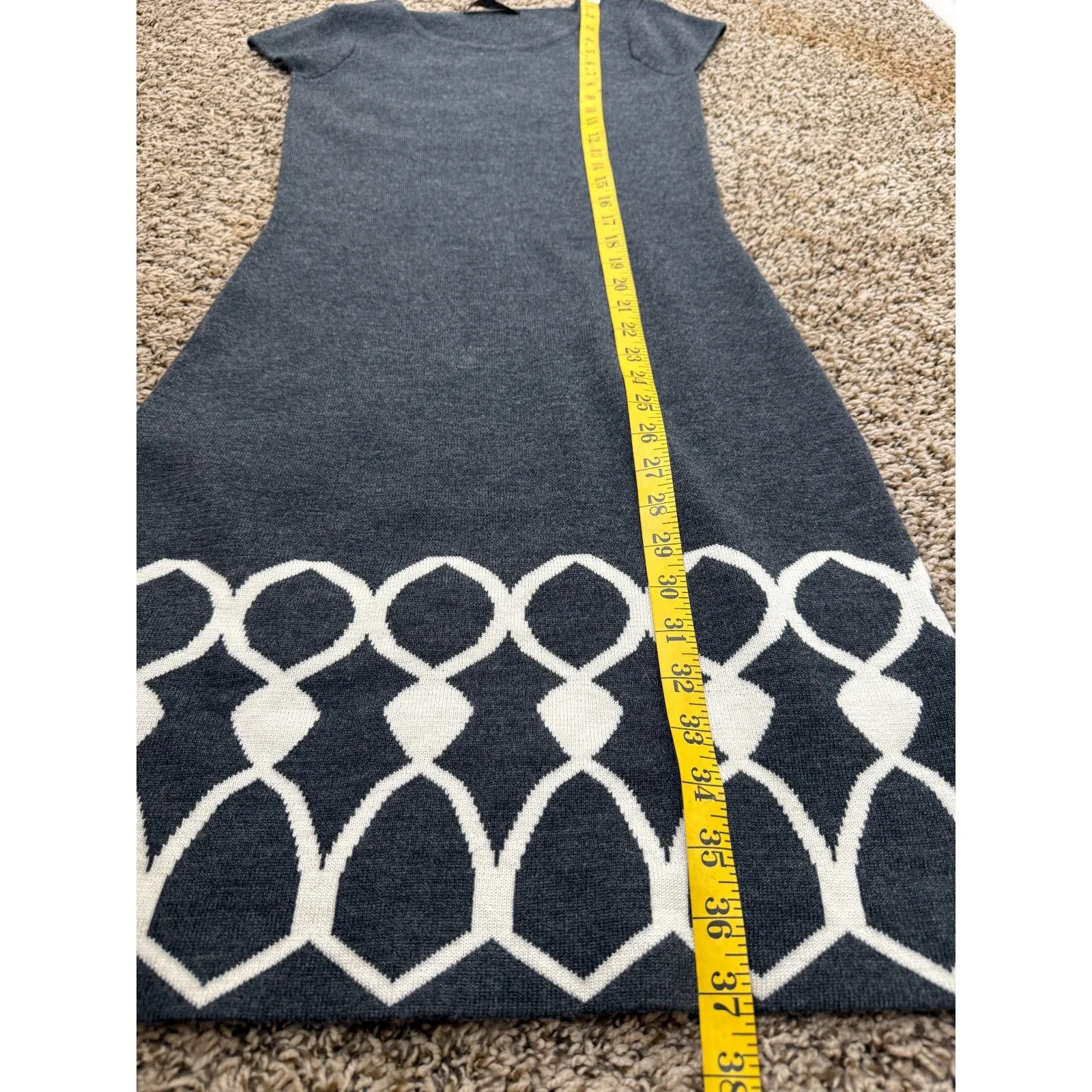 NWT Alex Marie 100% Wool Midi Dress Sz S Bodycon Fitted Soft Short Sleeve - Image 9