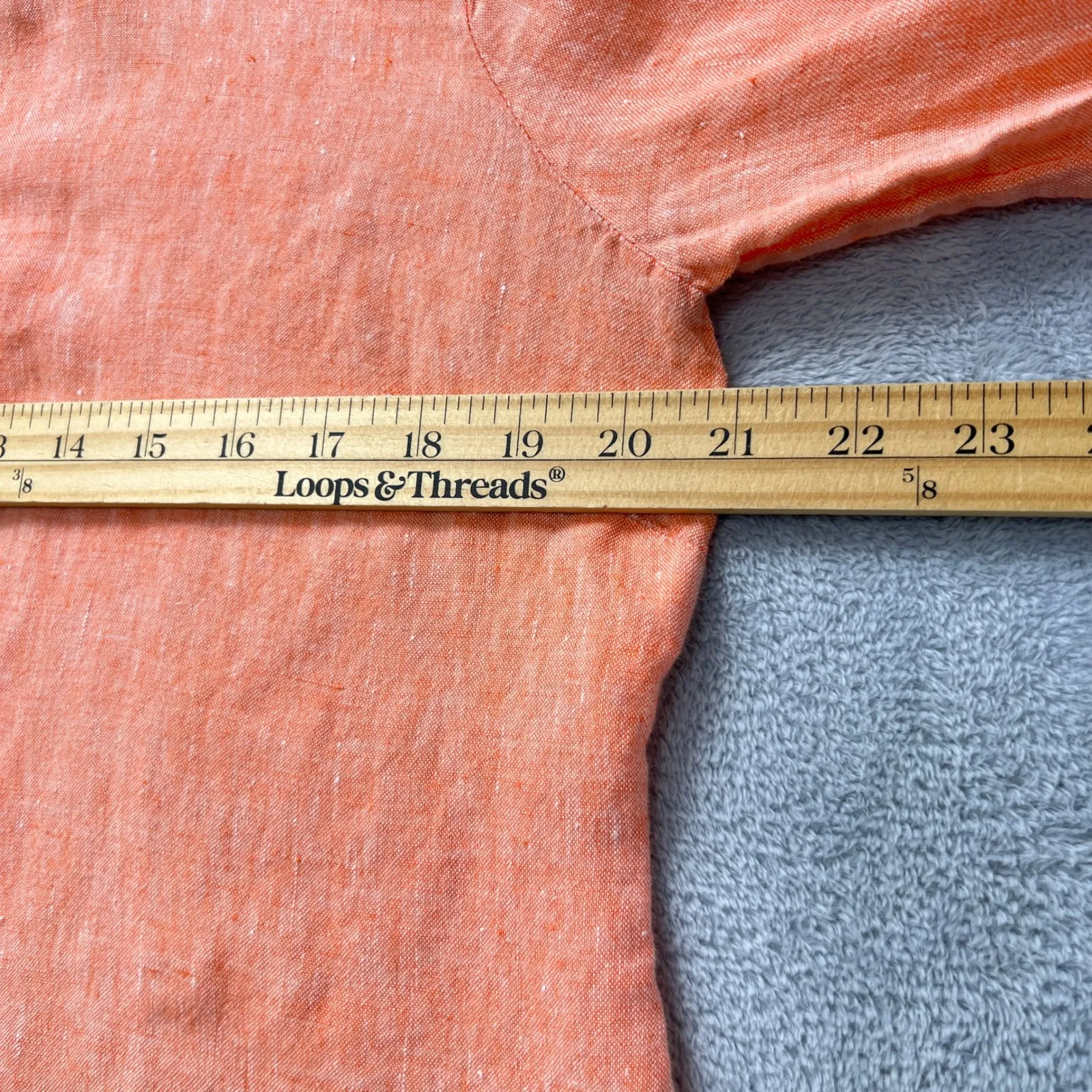 J.Crew Baird McNutt Irish Linen Button Down Shirt Women's 14 Coral Long Sleeve‎ - Image 8