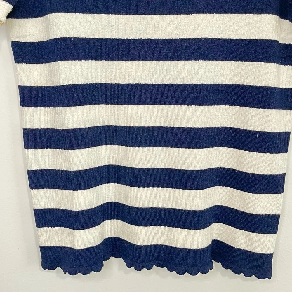 NWT Shimmer Stripe Scalloped Sweater Tee - XL - Image 6
