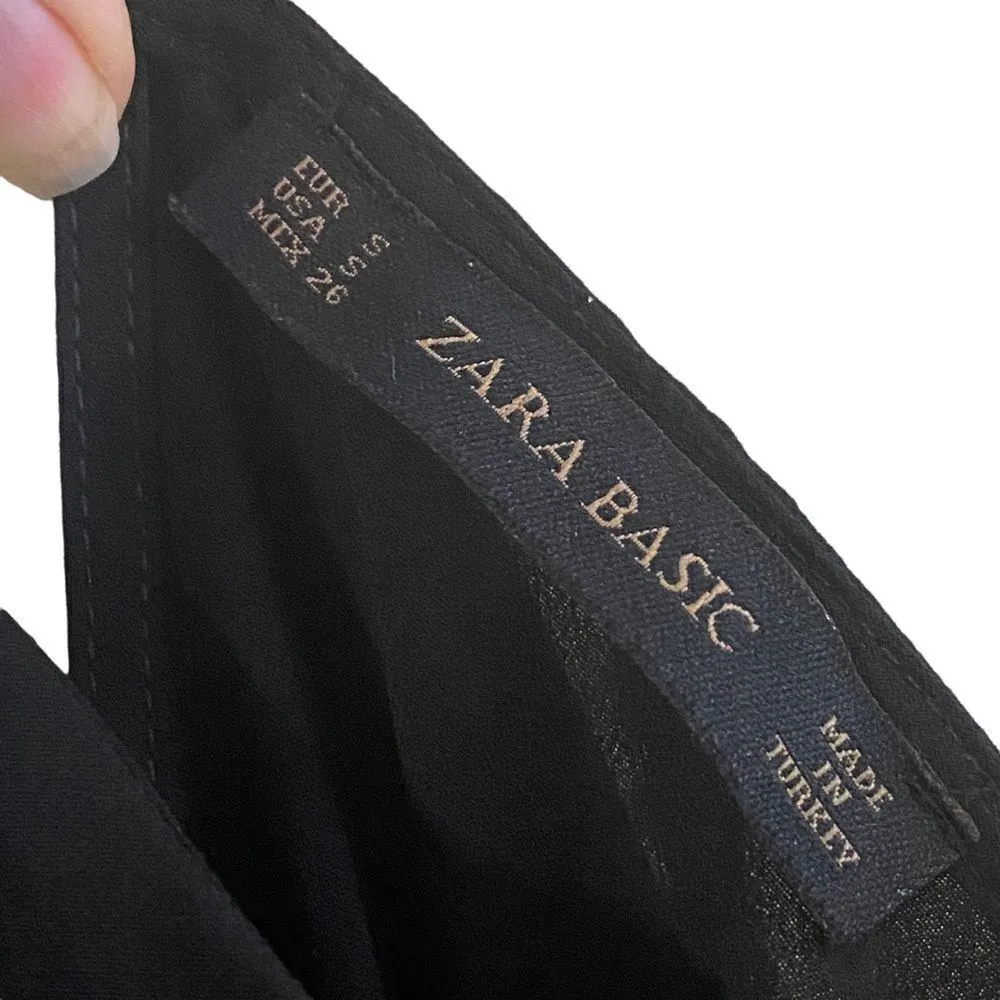 Zara Basic Black Spaghetti Strap Jumpsuit Size Small - Image 8