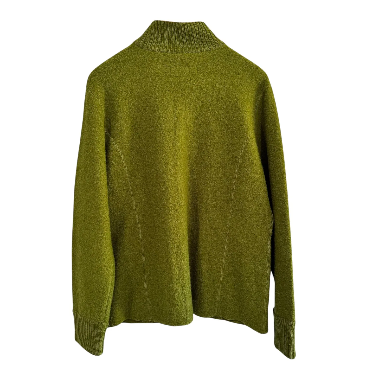 Bernardo Wool Full Zip Sweater Jacket Olive Green Knit Collared Womens - Image 10