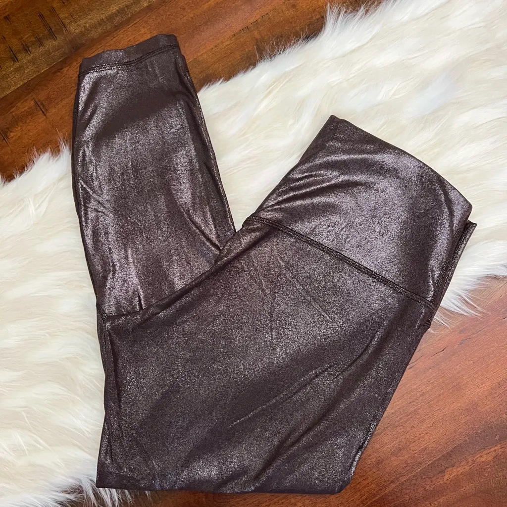Lululemon Align High-Rise Shine Leggings French Press Radiant Foil Size 12 - Image 4