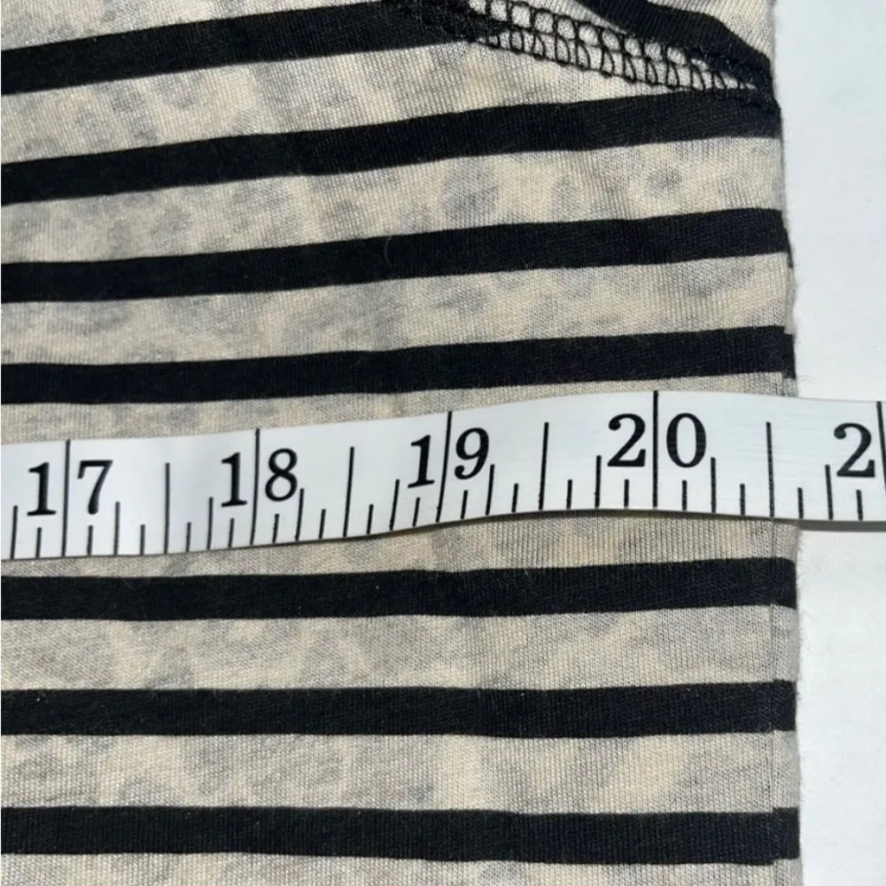 Cream Black Stripes Animal Print Shirt Petite Women’s XL - Image 10