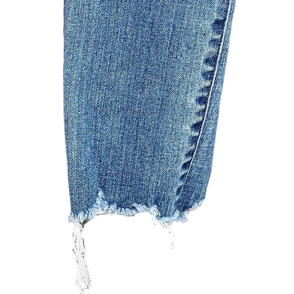 Madewell SZ 25 - 9" High-Rise Skinny Jeans Zip-Fly Stretch Whiskered Distressed - Image 4