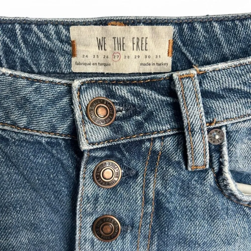 Free People “We the Free” Denim A-Line Distressed Skirt- Size: 27- - Image 5