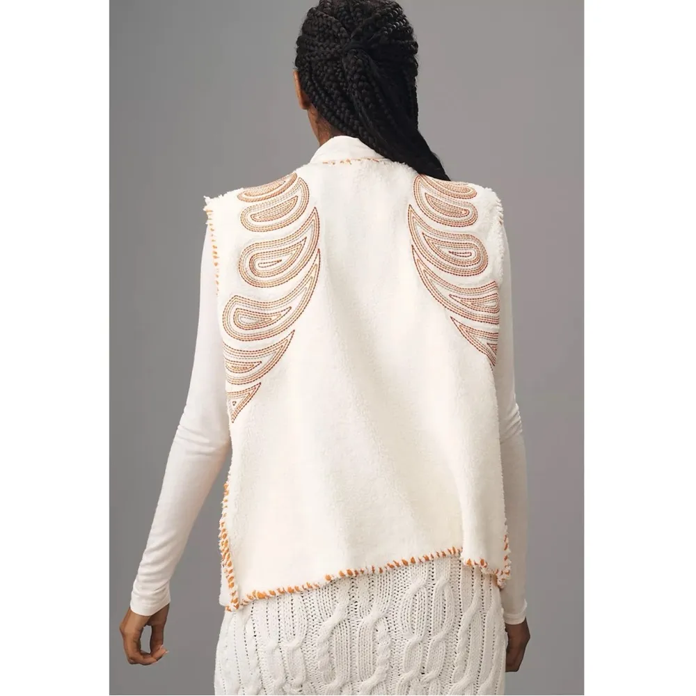 By Anthropologie Embroidered Sherpa Vest - Image 3