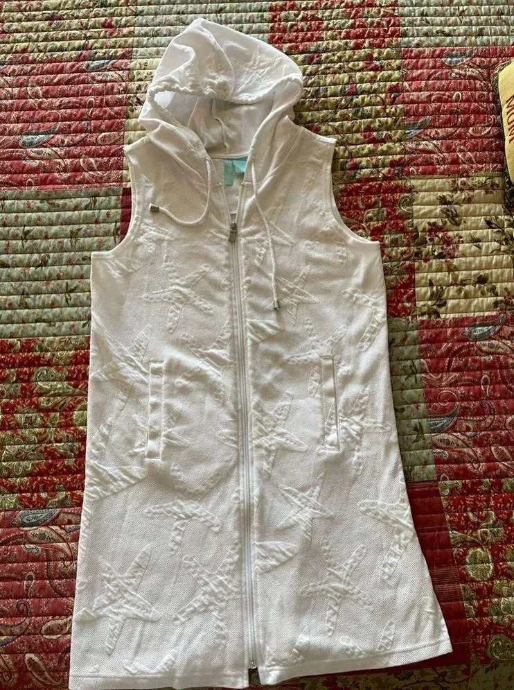 Kim Rogers Sleeveless Zip Front Hooded Cover Up - Image 2