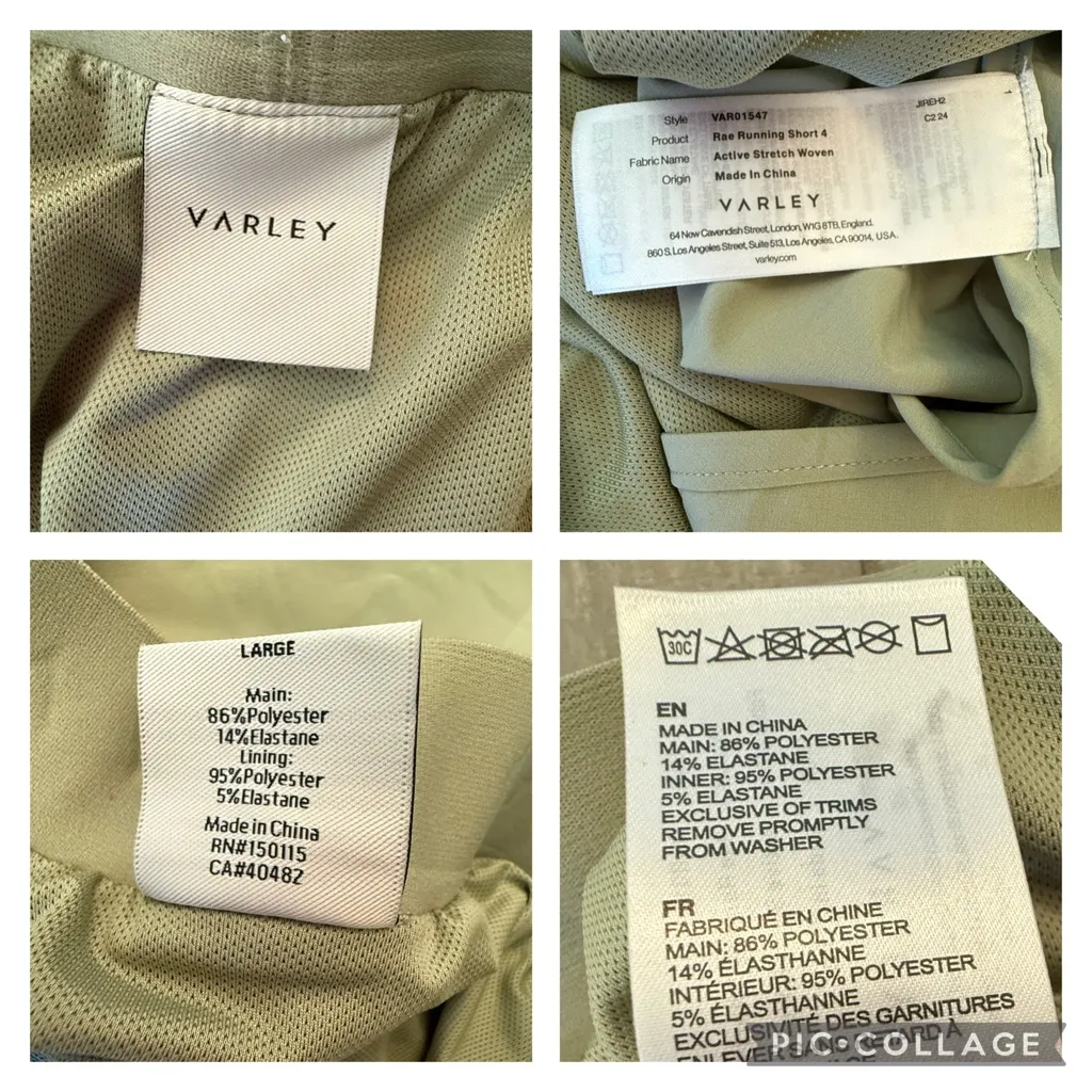 Varley Rae Mid-Rise Running Short 4" Tea Green Liner Women’s Size Large - Image 8