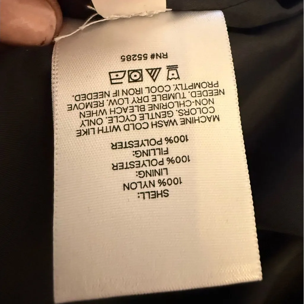 Express Cropped Patent Puffer Jacket w/ Faux Shearling Trim –Black –Size S – NWT - Image 7