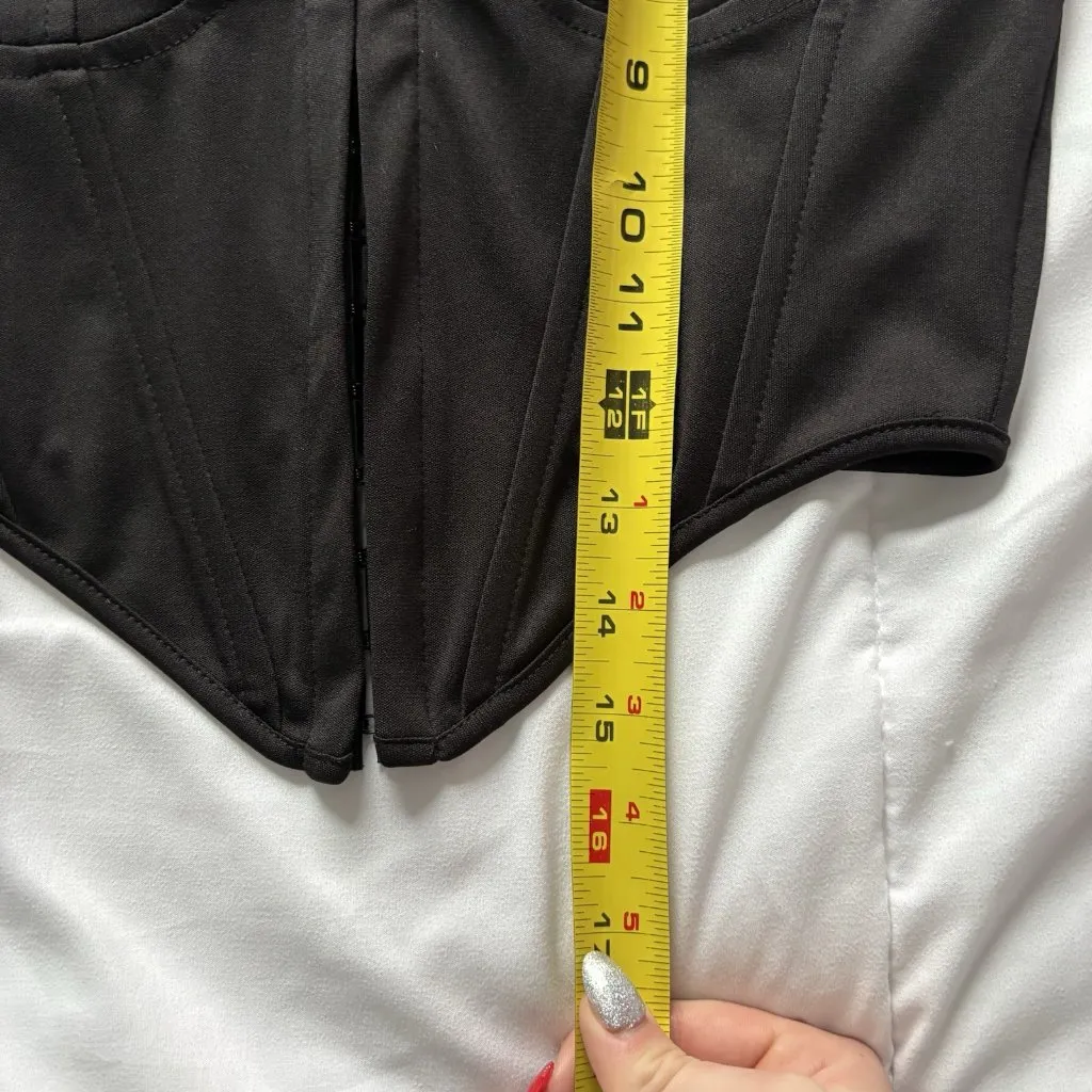 NWT Womens Size Small Black Sexy Bra Bustier Cropped Corset Vampire Coquette Y2K - Image 3