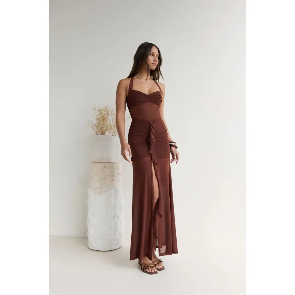 Runaway The Label Tallula Maxi Dress in Espresso New Small Womens Gown - Image 10