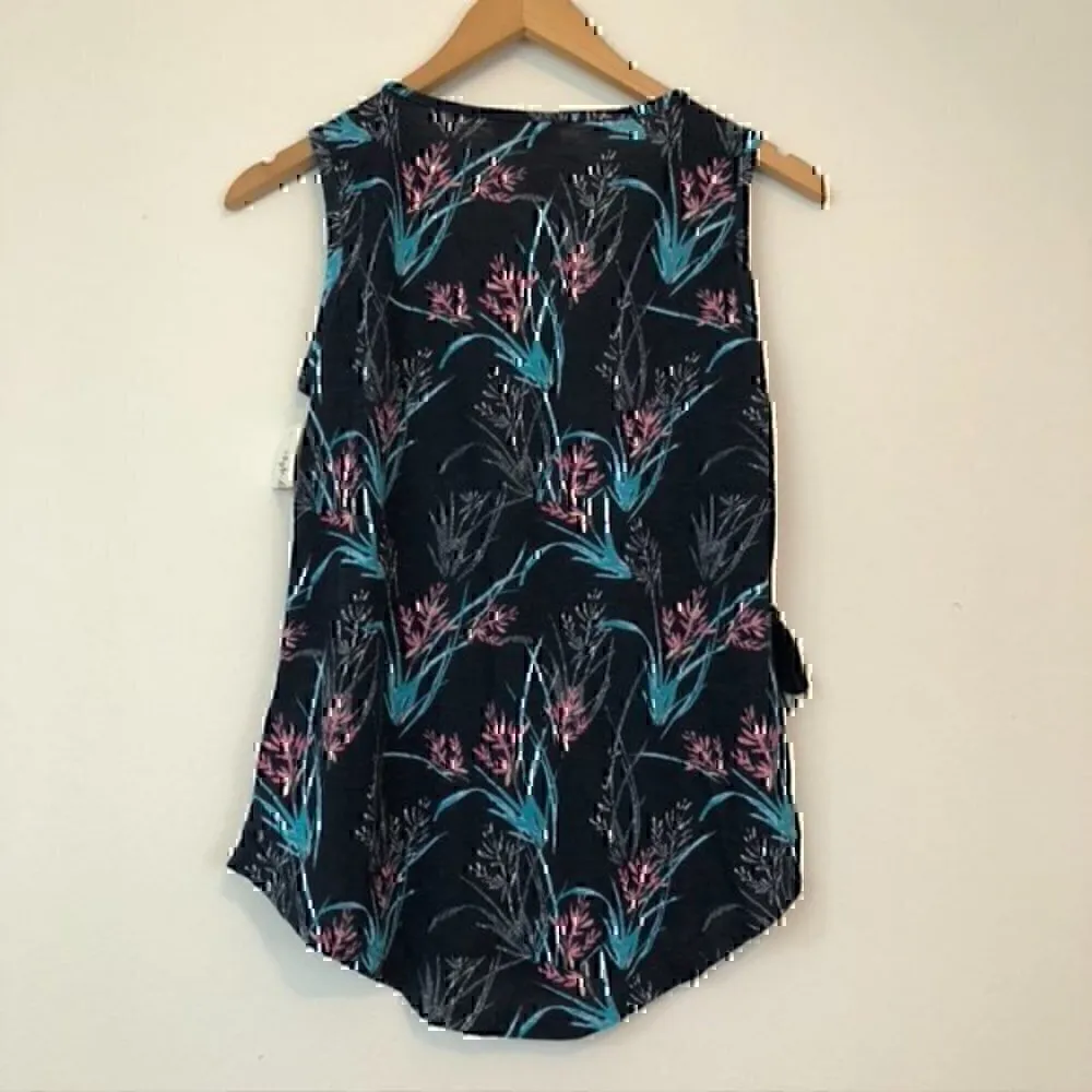 NEW STYLE CO PETITE Mixed Print Tie Tank Top Blue Pink Aztec Tribal Boho Lace PS - Image 6