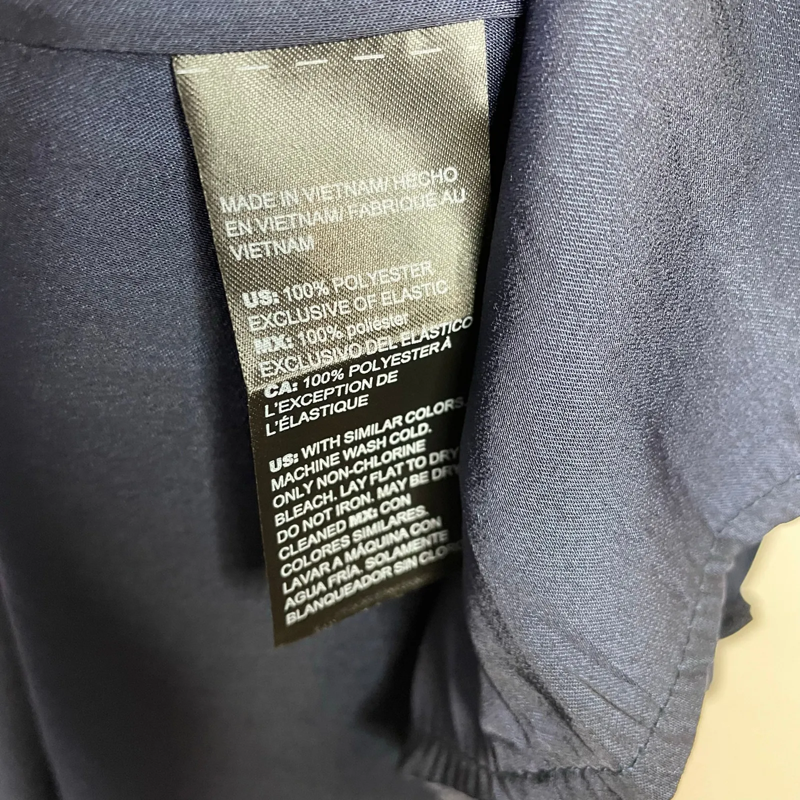 White House Black Market Satin Surplice Sleeveless Tiered Midi Dress Navy XS New - Image 15