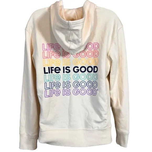 Life is Good Crusher Flex Retro Stacked Life is good spellout hoodie sweatshirt - Image 2