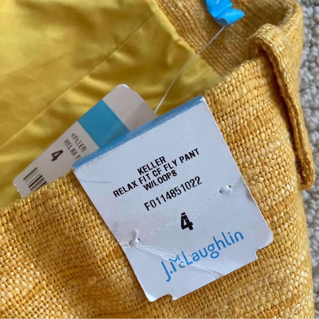 NEW J. McLaughlin Keller Relaxed Fit Clasp Fly Pant Trousers Marigold Size 4 NWT - Image 4