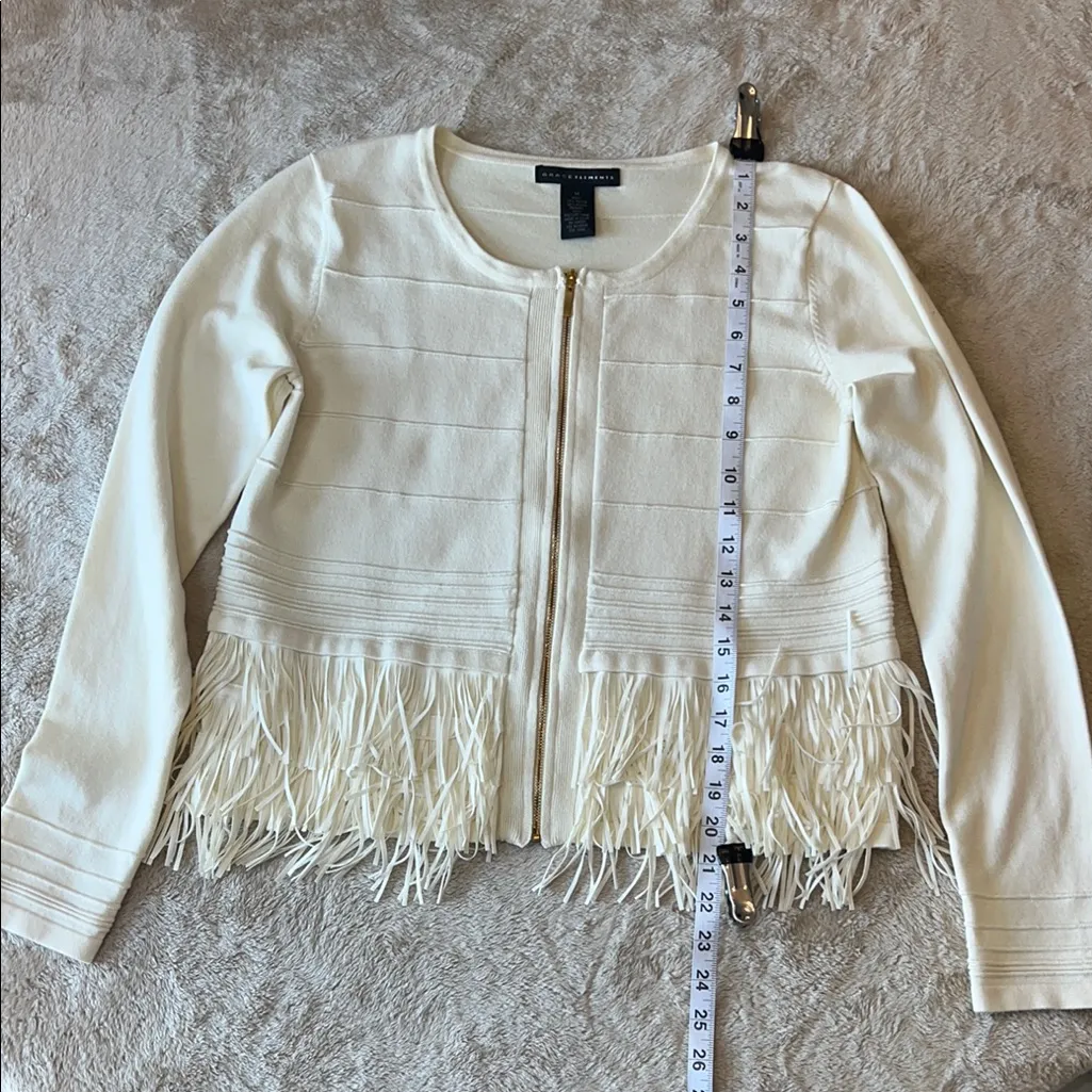 Grace Elements Cream Sweater‎ with Fringe - Image 5
