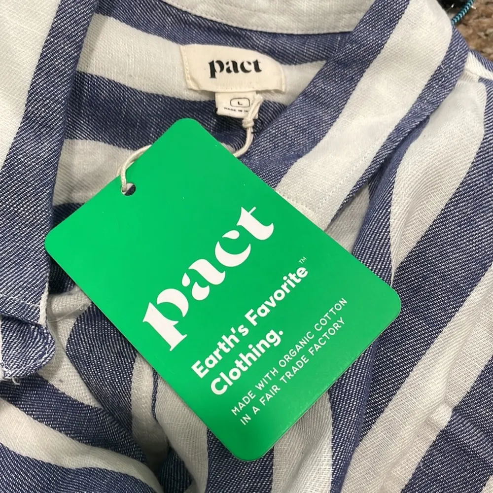 Pact blue and white striped Harbour romper NEW size large - Image 7