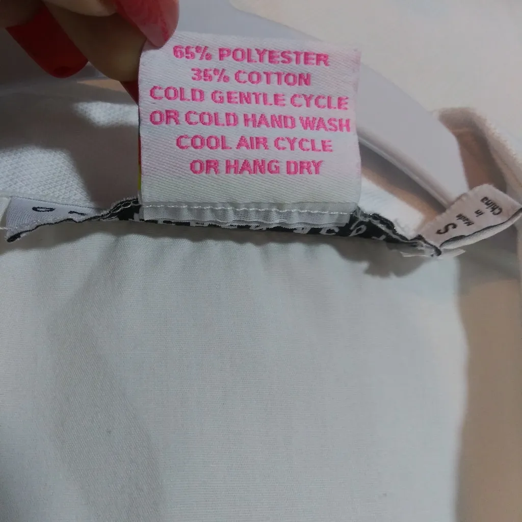 Gretchen Scott Pique All Day Shirt White Button-Up Shirt Size Small - Image 8