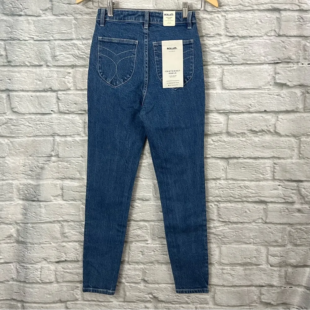 NWT Rollas 26” Eastcoast Ankle Misty Blue Organic High - Image 6