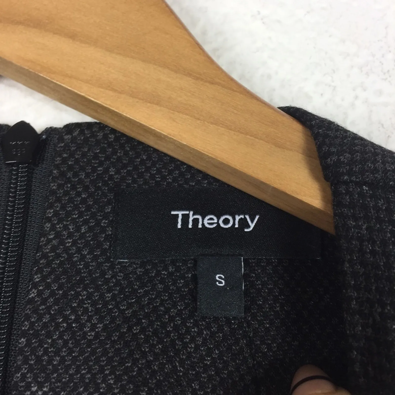 Theory Dolman-Sleeve Shift Regent Knit Grey Mini Dress Small Minimalist Preppy - Image 6