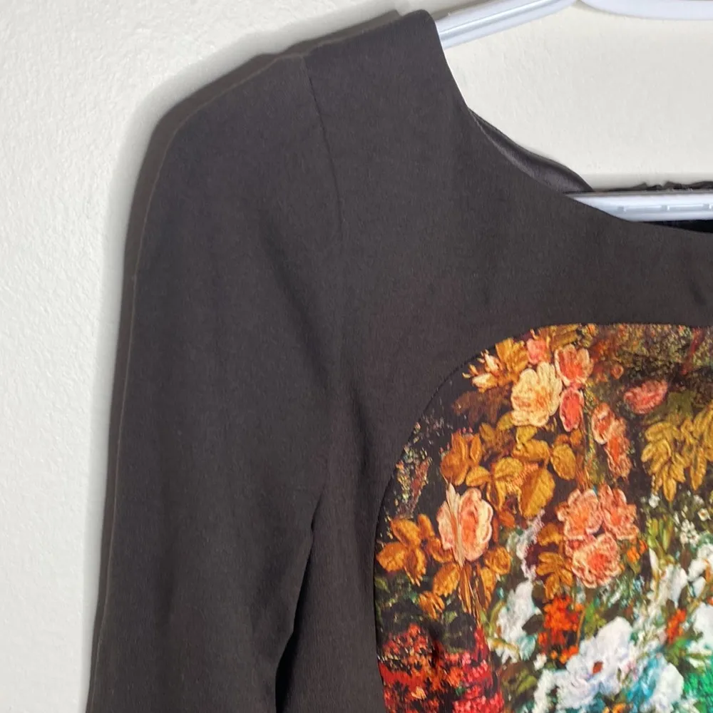 Teri Jon by Rickie Freeman scuba flutter floral midi dress size 10 - Image 4