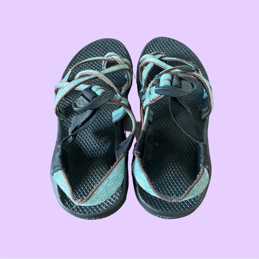 The best Chaco Zong X Ecotread teal / green / blue slip on strappy sandals 🔥 - Image 3