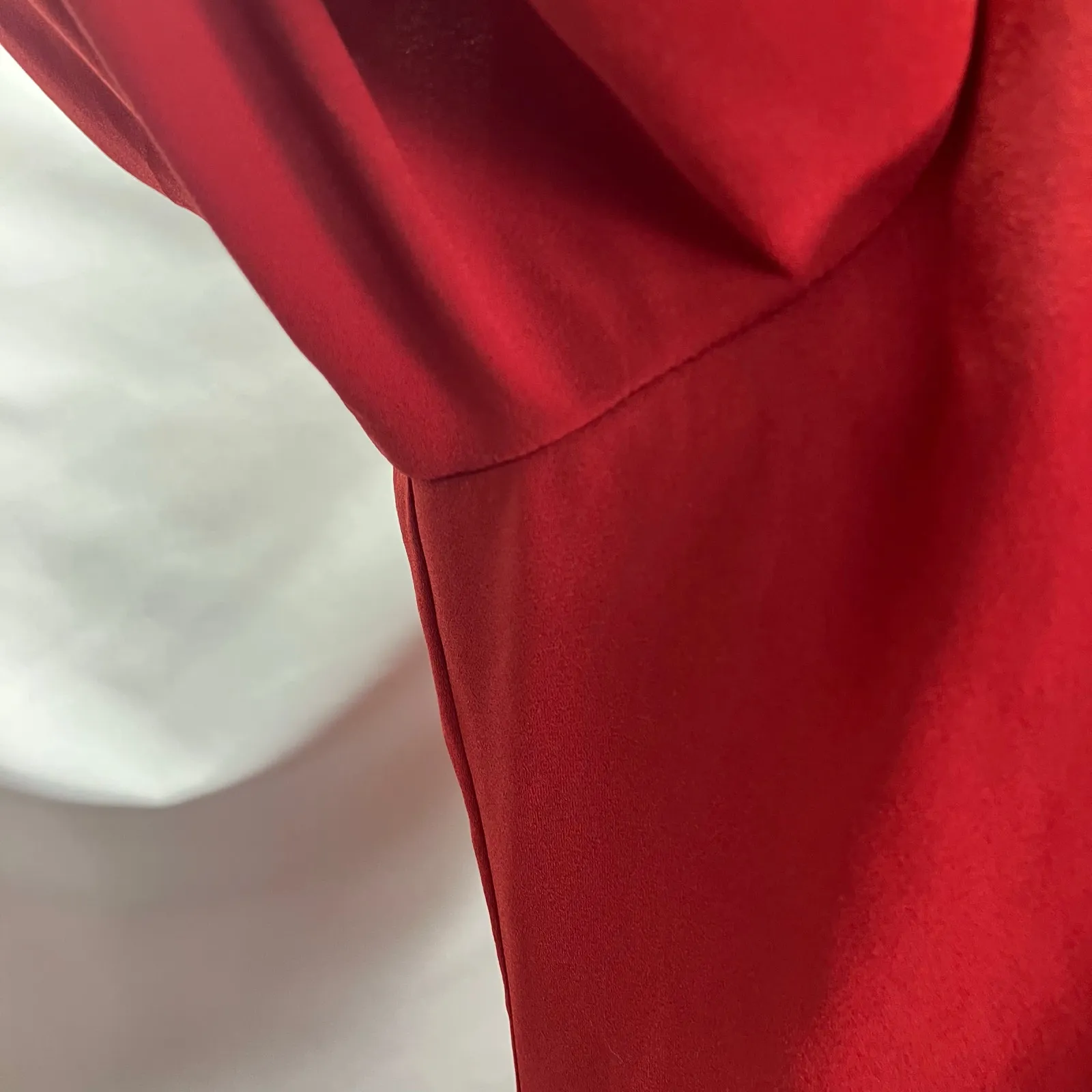 White House Black‎ Market Red Dress Womens 4 Flowy Open Sleeves Cocktail Wedding - Image 5