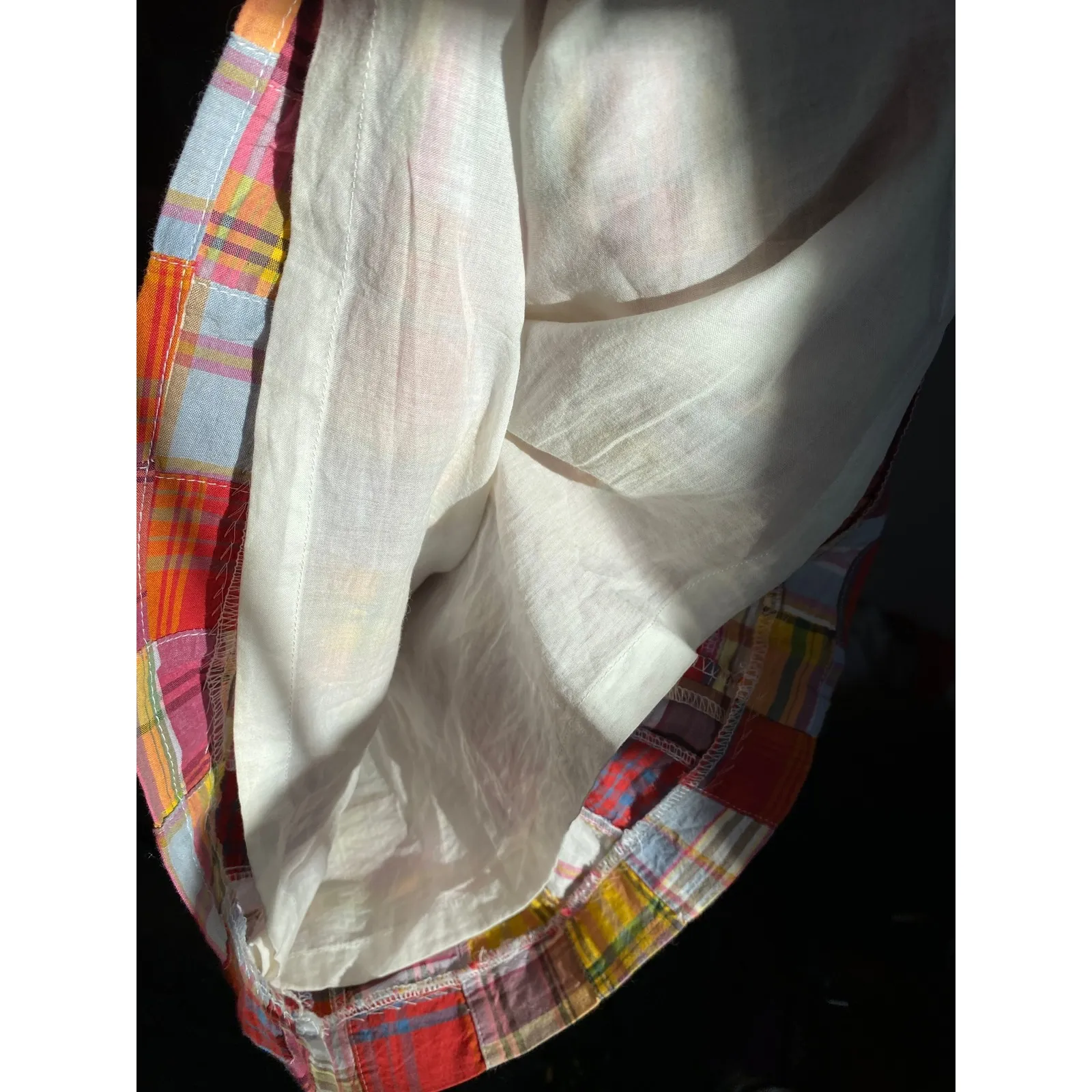 Y2K J Crew Patchwork Plaid Red Mini Dress Small Retro 2000s Indie Festival Beach - Image 6