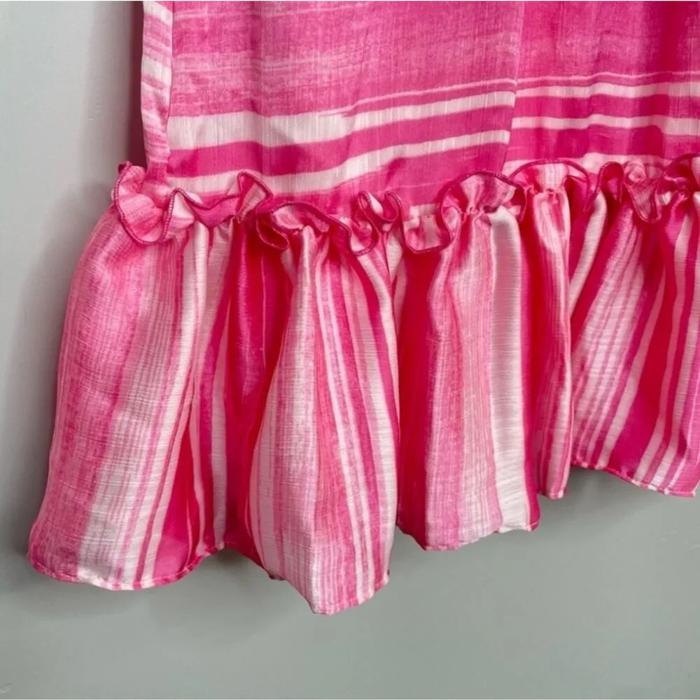 Trina Turk Zuri 2 Dress Women's Small Pink White Stripe Sleeveless Mini - Image 5