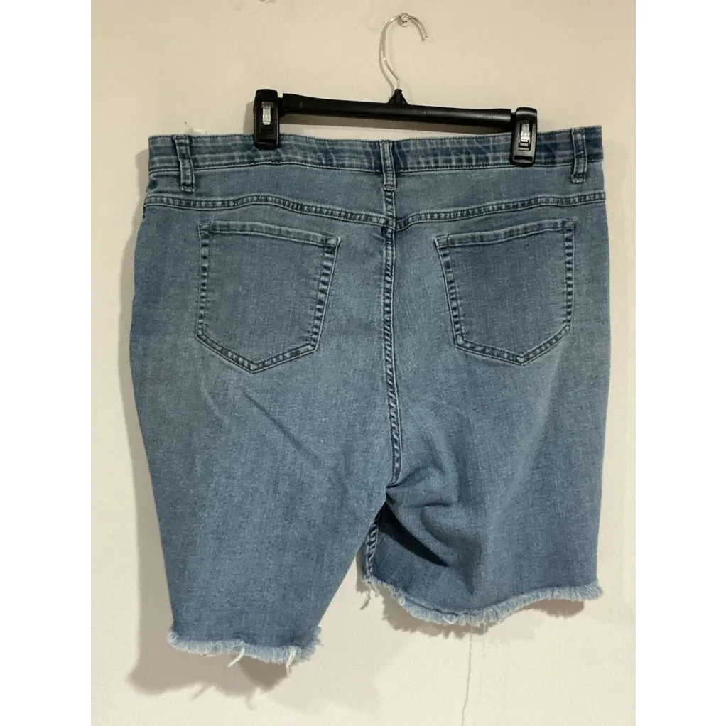 Lee Woman’s  Riders Denim Cut Off Shorts 18w Stretch Zip Front - Image 2