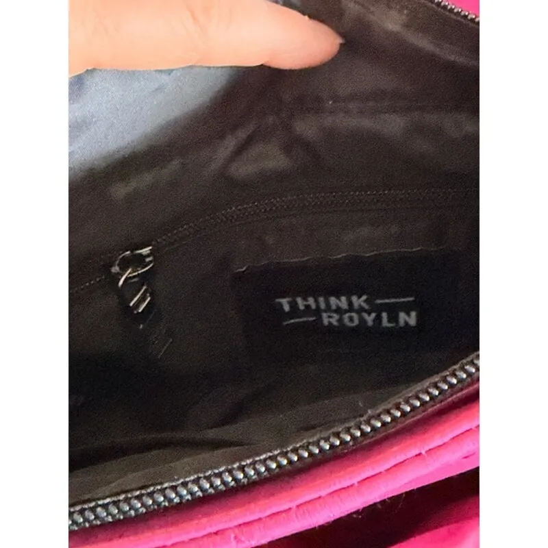 Think Royln Quilted Puffer Crossbody Bag – Hot Pink – 12x10x3 - Image 5